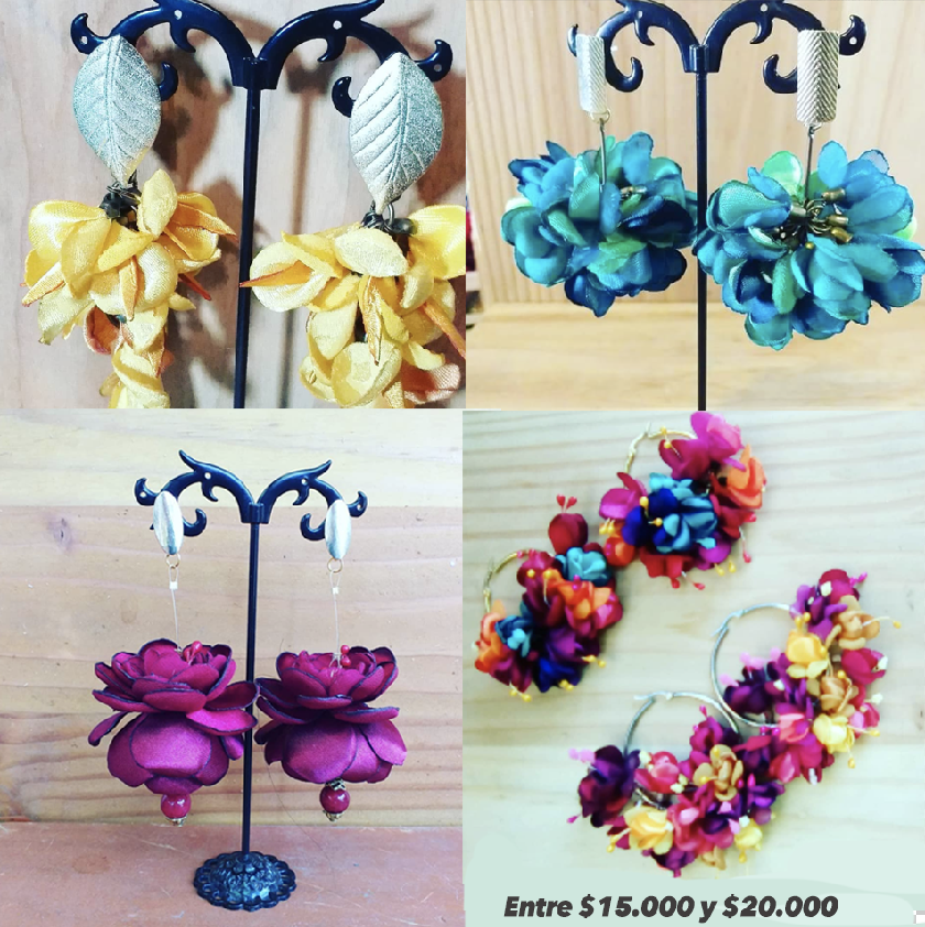 Aros de Flores en Tela distintos tamaños 5