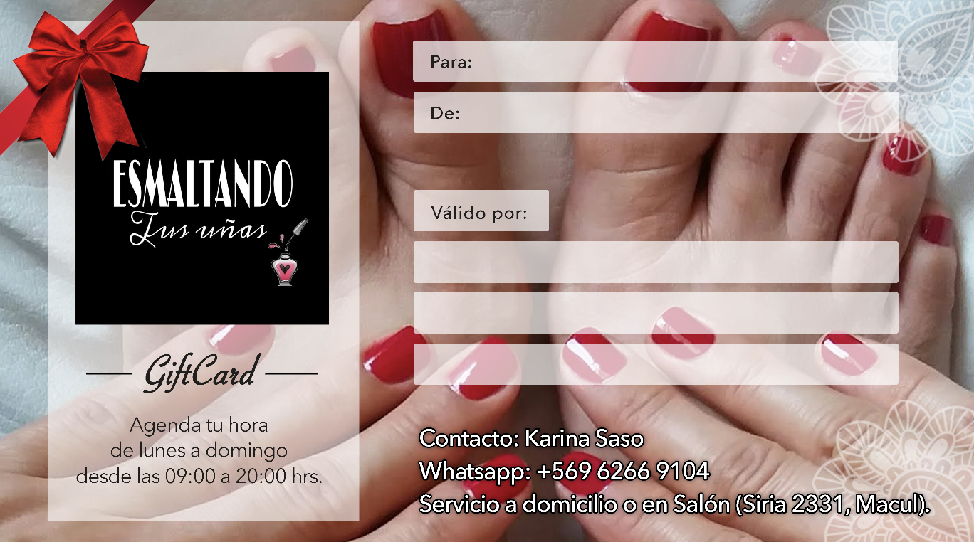 Gift Card Manicure y/o Pedicure 2