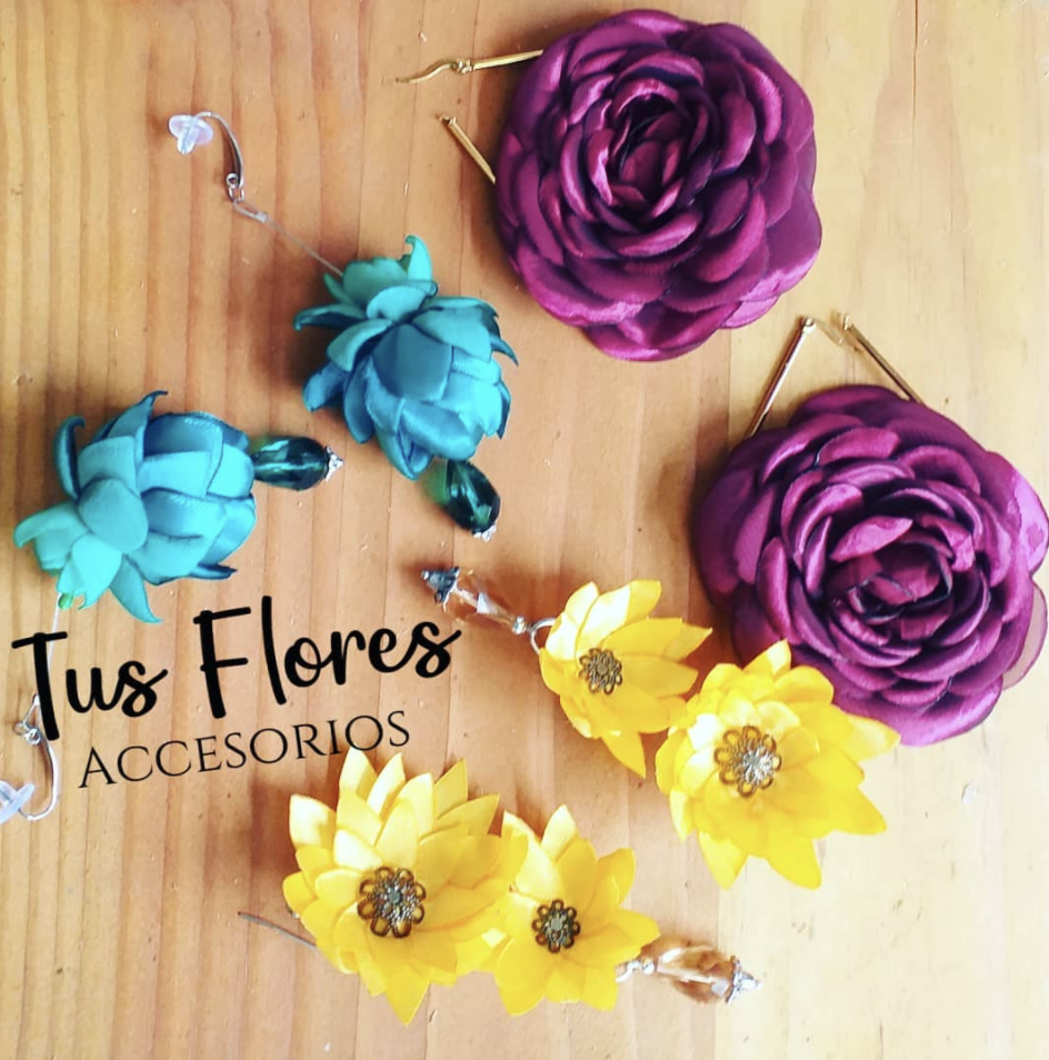 Aros de Flores en Tela distintos tamaños 6