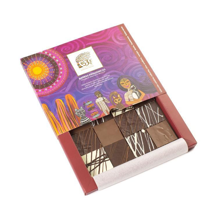 Caja de barras de chocolate patagónicas